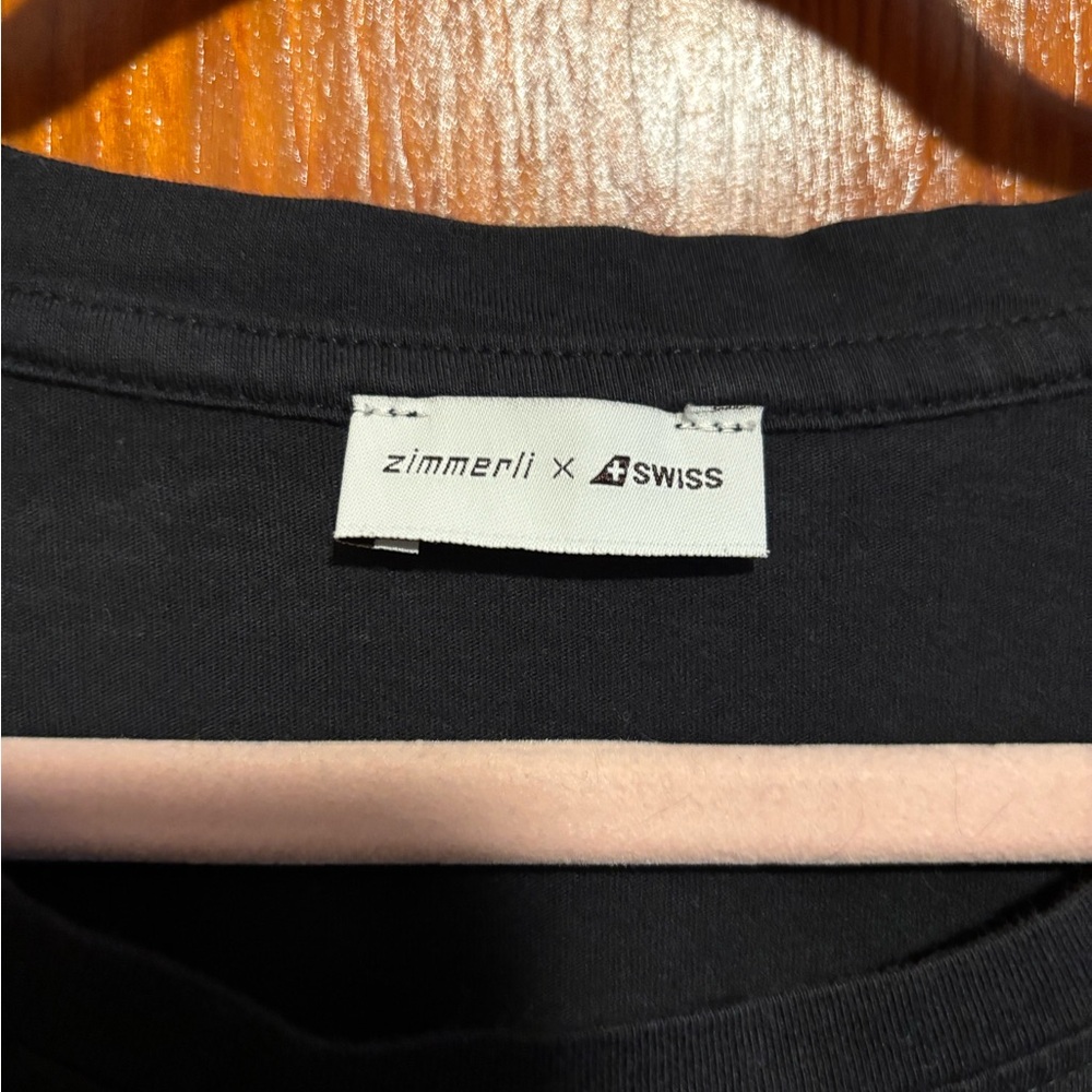 Men’s Black Zimmerli x SWISS Long Sleeve Shirt - Picture 2 of 4